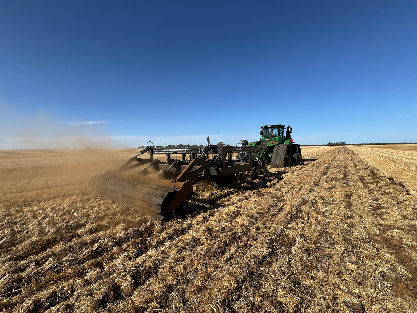 Tillage equipment working a paddock